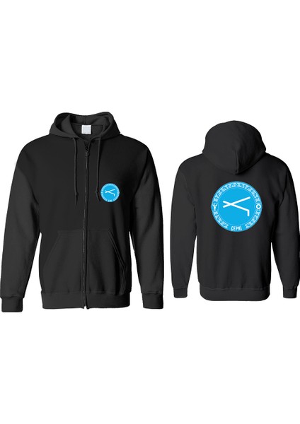 Çepni Fermuarlı Kapşonlu Sweatshirt BLL1444