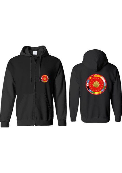 Cumhurbaşkanlığı Arması Fermuarlı Kapşonlu Sweatshirt BLL1448