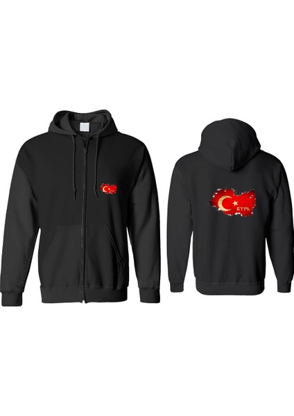 Türk Fermuarlı Kapşonlu Sweatshirt BLL1460