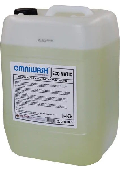 Eco Matic Endüstriyel Sıvı Bulaşık Makinesi Deterjanı 20 lt