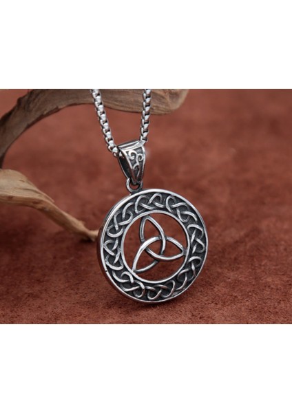 Paslanmaz Çelik Odin Slav Yıldızı Triquetra Üçleme Kelt Viking Kolye modelleri