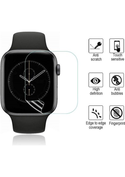 Apple Watch Uyumlu 44mm (2-3-4-5-6-Se) Nano Ekran Koruyucu A+ Yüksek Kalite Şeffaf