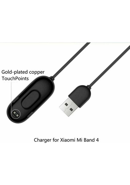 Mi Band 4 Uyumlu Yüksek Kalite USB Şarj Cihazı Kablosu Siyah fırsatları