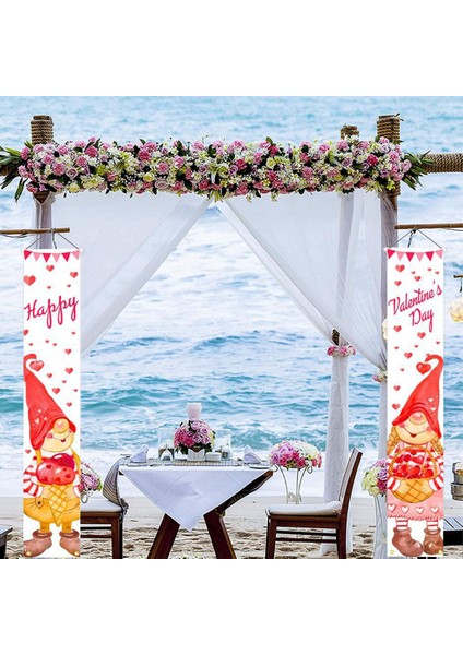 Asılı Sevgililer Günü Bahçe Bayrağı Dekoratif Romantik Yard Yıldönümü D (Yurt Dışından) modelleri