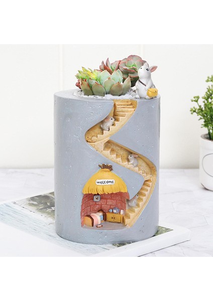 Yaratıcı Bitkiler Tencere Dekoratif Tavşan Kirpi Flowerpot Bahçe Odası Için (Yurt Dışından) fırsatları