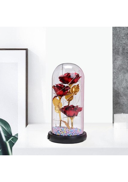 Güzellik ve Canavar Gül Çiçek Cam Kubbe LED Işık Hediyeler ile Kız Mavi (Yurt Dışından) fiyatları