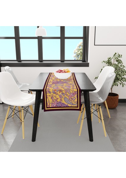 Mor Damask Desen Runner 140X45CM