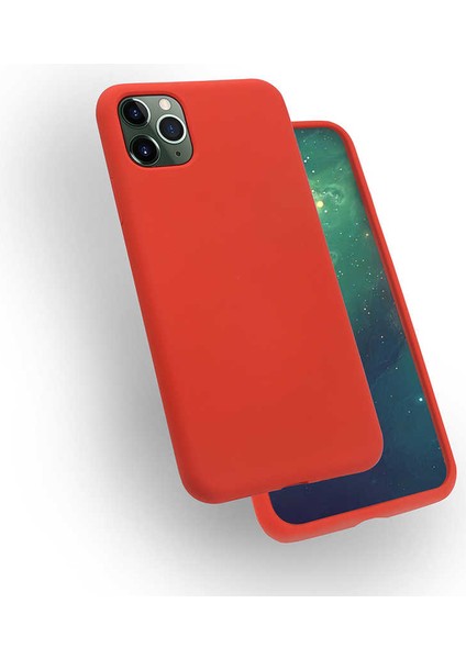 - iPhone 11 Pro Max - Kılıf Soft Prüzsüz Renkli Silk Silikon - Kırmızı