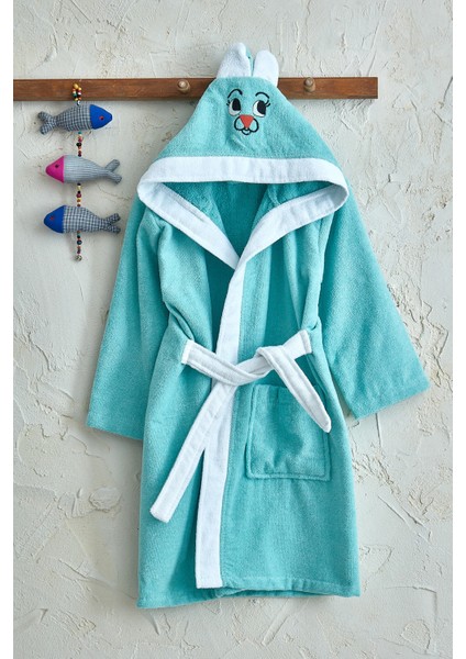 Kapşonlu Pamuklu Çocuk Bornoz / 9-10 Yaş