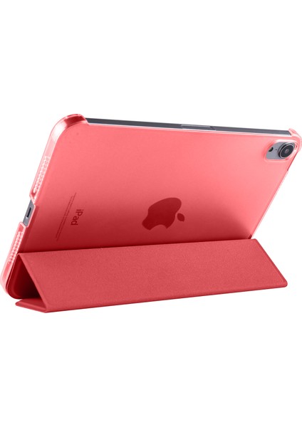 Apple iPad Mini 6. Nesil 2021 Uyumlu Tablet Kılıfı Slim Smart Akıllı Kapak Standlı Kılıf Kırmızı modelleri