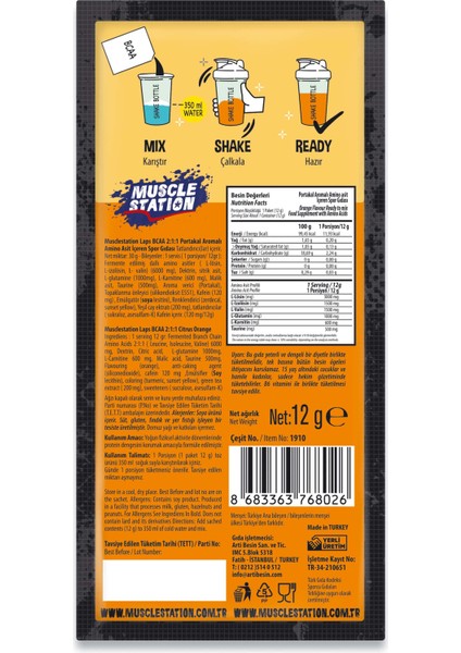 Bcaa Citrus Orange 24X12 gr fırsatları