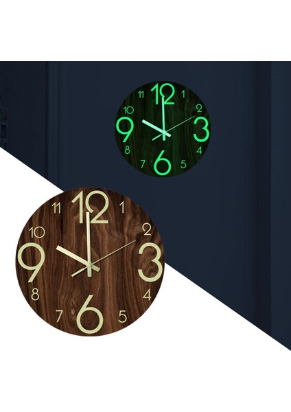 12 '' Modern Aydınlık Duvar Saati Git Olmayan Glow Ev Home Için Karanlık Sessiz (Yurt Dışından) modelleri