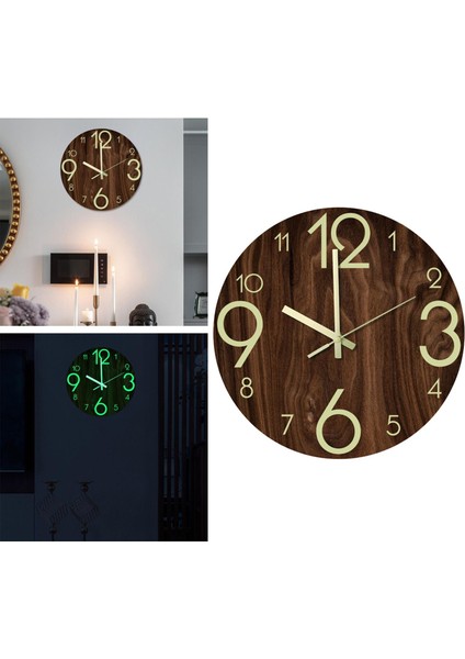 12 '' Modern Aydınlık Duvar Saati Git Olmayan Glow Ev Home Için Karanlık Sessiz (Yurt Dışından) indirimleri