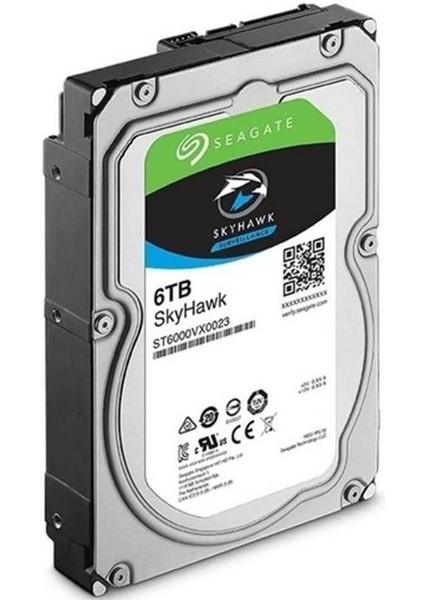 Skyhawk ST6000VX001 6TB 5400RPM Sata3 256MB/S 195MB/S 180TB/Y 7/24 Güvenlik Harddiski