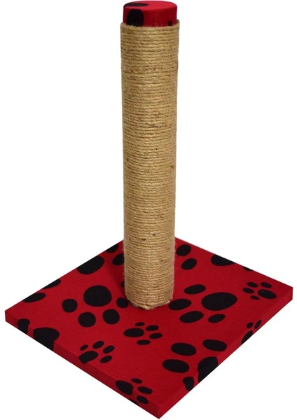 Bio Sand Pati Desenli Kedi Tırmalama Tahtası Kırmızı 40 cm