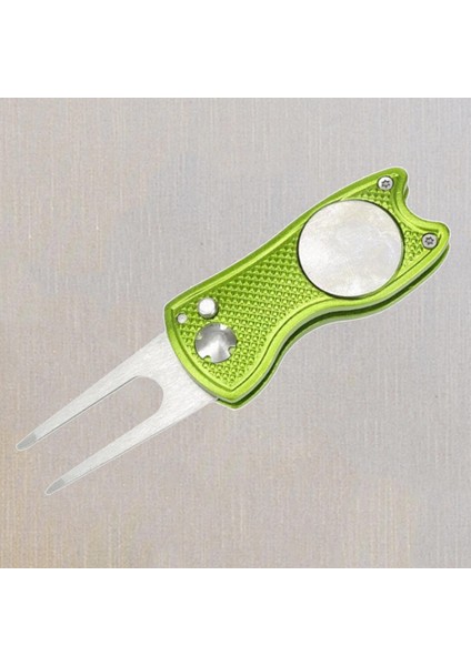 Katlanabilir Golf Divot Onarım Aracı Ile -Up Düğmesi ve Manyetik Top Marker Işık Yeşil (Yurt Dışından) fiyatları