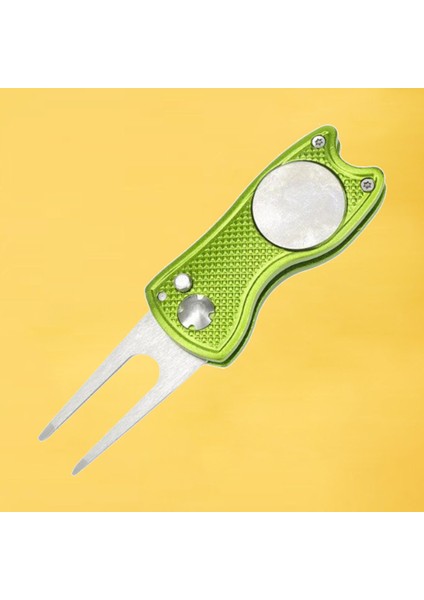 Katlanabilir Golf Divot Onarım Aracı Ile -Up Düğmesi ve Manyetik Top Marker Işık Yeşil (Yurt Dışından) fırsatları