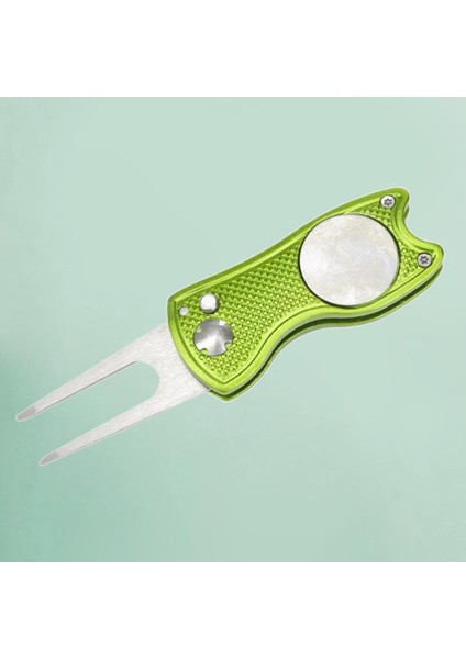 Katlanabilir Golf Divot Onarım Aracı Ile -Up Düğmesi ve Manyetik Top Marker Işık Yeşil (Yurt Dışından) indirimleri