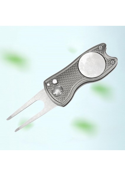 Katlanabilir Golf Divot Onarım Aracı Ile -Up Düğmesi ve Manyetik Top Marker Gri (Yurt Dışından) modelleri