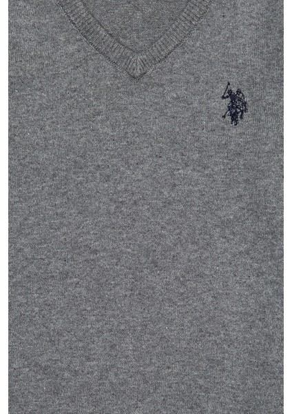 Erkek Çocuk Gri Melanj Basic Triko Kazak modelleri