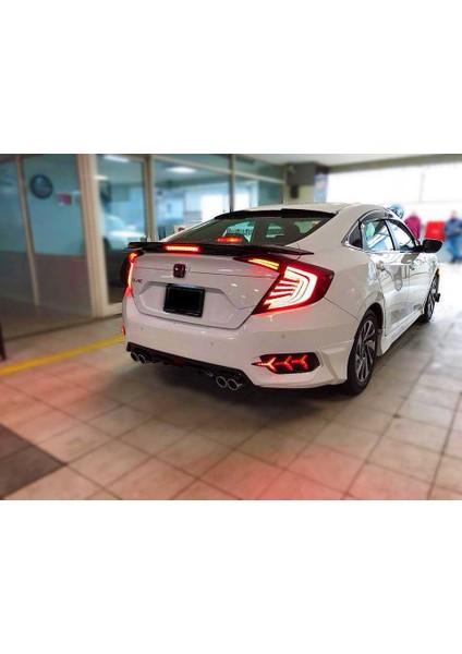 Honda civic fc5 uyumlu turbo spoiler si ışıklı boyasız 2016+ modelleri
