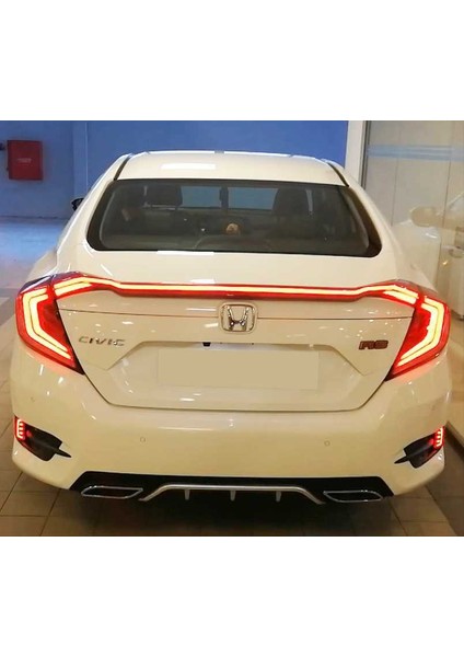 Honda civic fc5 uyumlu ledli stop lambası ve spoiler kırmızı 2016+