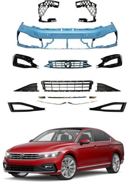 VOLKSWAGEN PASSAT B 8.5 R LİNE ÖN TAMPON VE PANJUR SETİ