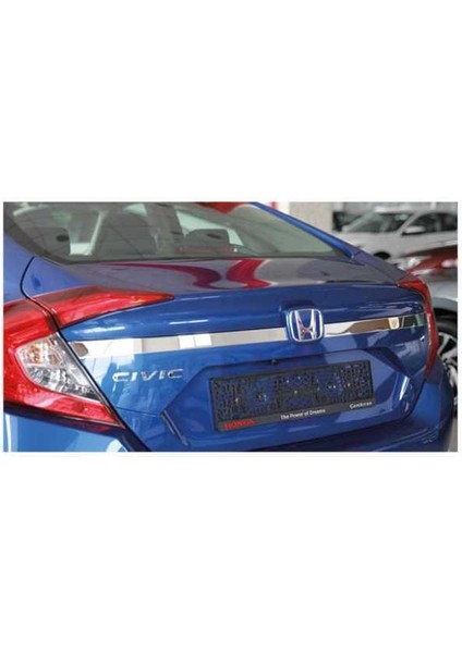 honda civic fc5 uyumlu bagaj üstü nikelaj kaplama dar 2016-2020