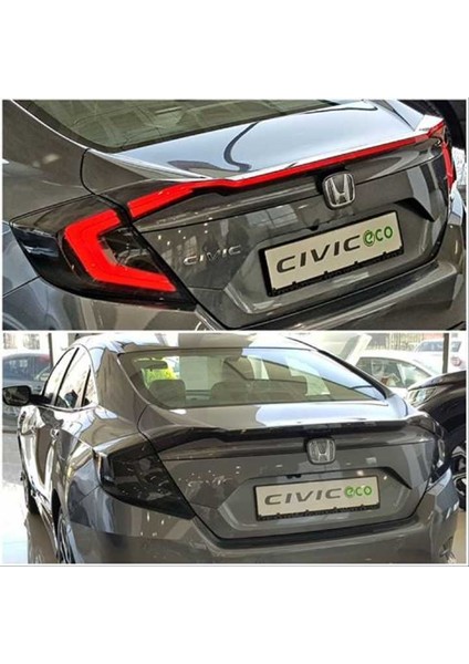 Honda civic fc5 uyumlu hareketli sinyalli led stop ve spoiler takımı smoke 2016-20