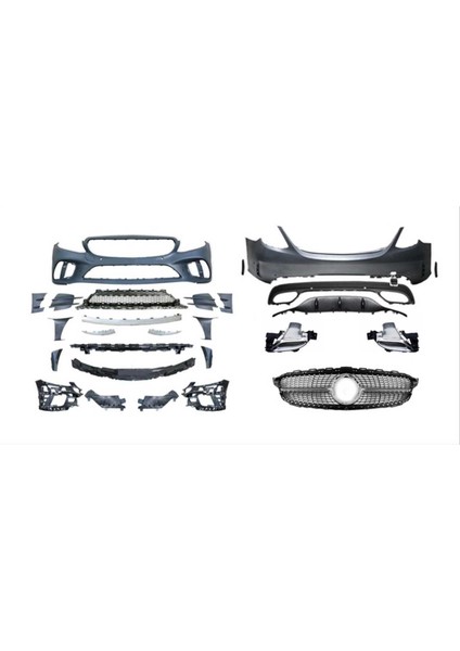 Mercedes w205 amg body kit tampon seti 2019+