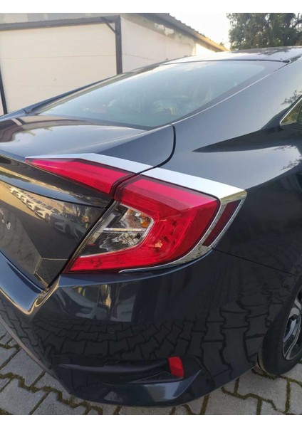 Honda civic fc5 uyumlu arka stop kaplaması krom 2016+ modelleri
