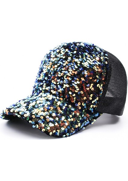 Siyah Gökkuşağı Sequins Beyzbol Şapkası Kadınlar Içın Yaz Pamuk Şapka Kızlar Snapback Hip Hop Şapka Gorras Casquette Bones Kız Parti Şapkası (Yurt Dışından)