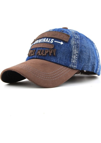 Mavi Erkek Kap Denim Beyzbol Şapkaları Erkekler Içın Streetwear Bahar Baba Şapkası Snapback Nakış Rahat Kap Casquette Hip Hop Kap (Yurt Dışından)