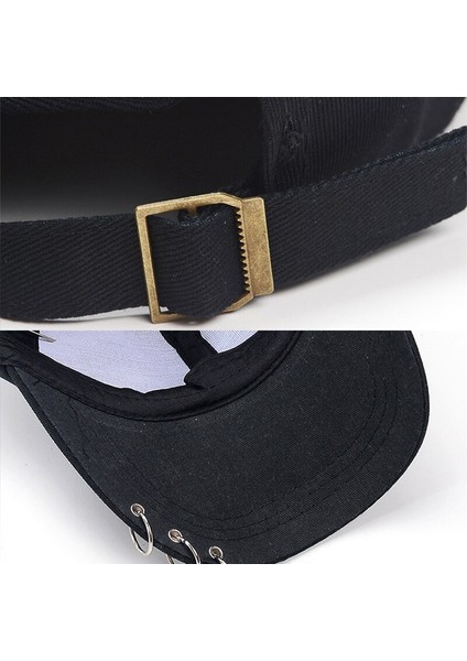 Siyah Hip Hop Erkek Kadın Beyzbol Şapkası Kalp Yıldız Metal Pin Snapback Şapka Yüzükler ile Erkek Harajuku Kore Rahat Vizör Eş Şapkaları Kadın (Yurt Dışından) fırsatları