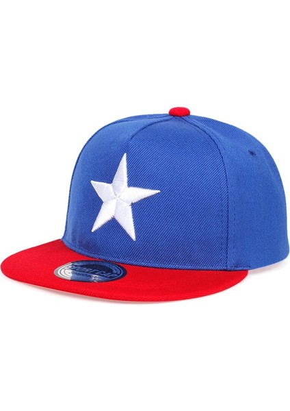 Mavi Moda Hip-Hop Beyzbol Şapkası Erkek Ilkbahar ve Yaz Eş Şapkası Beş Köşeli Yıldız 3D Nakış Pamuklu Kapaklar Snapback Şapkalar Gorras (Yurt Dışından)
