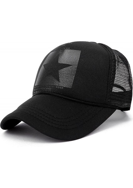 Siyah Nefes Örgü Yaz Eş Şapkaları Yıldız Baskı Kadın Erkek Beyzbol Şapkası Unisex Açık Baba Hip Hop Kapaklar Hombre Gorras Casquette (Yurt Dışından)