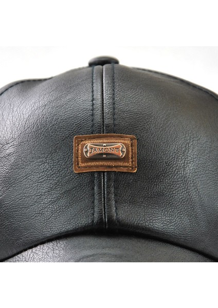 Siyah Moda Faux Deri Kap Güz Kış Şapka Erkekler Kadınlar Içın Rahat Snapback Beyzbol Şapkası Şapka (Yurt Dışından)