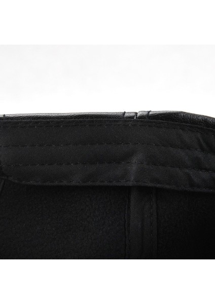 Siyah Moda Faux Deri Kap Güz Kış Şapka Erkekler Kadınlar Içın Rahat Snapback Beyzbol Şapkası Şapka (Yurt Dışından)