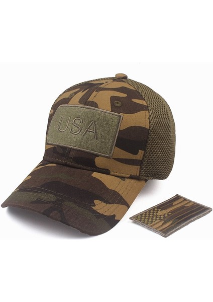 Yeşil Ilkbahar Yaz Unisex Kamuflaj Beyzbol Şapkaları Erkekler Içın Abd Bayrağı Kap Örgü Rahat Casquette Snapback Şapka Kemik (Yurt Dışından)