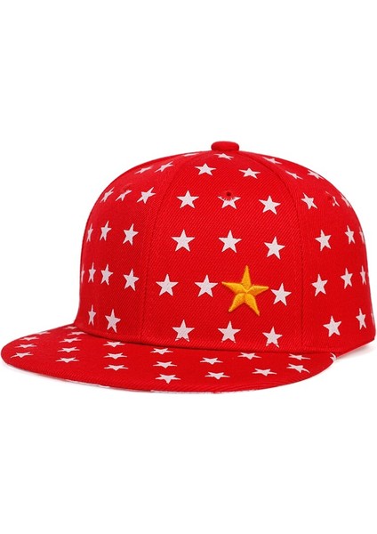 Kırmızı Yeni Beş Köşeli Yıldız Baskılı Çocuk Beyzbol Şapkaları Pamuklu Erkek ve Kız Sevimli Şapkalar Yaz Eş Şapkaları Çocuklar Snapback Kapaklar Gorras (Yurt Dışından)