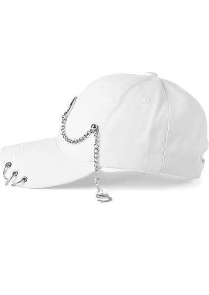 Beyaz Halka Zincir Kafatası Nakış Snapback Moda Spor Şapkalar Panama Unisex Pamuk Açık Beyzbol Şapkası Erkekler Kadınlar Içın Kap (Yurt Dışından) fırsatları