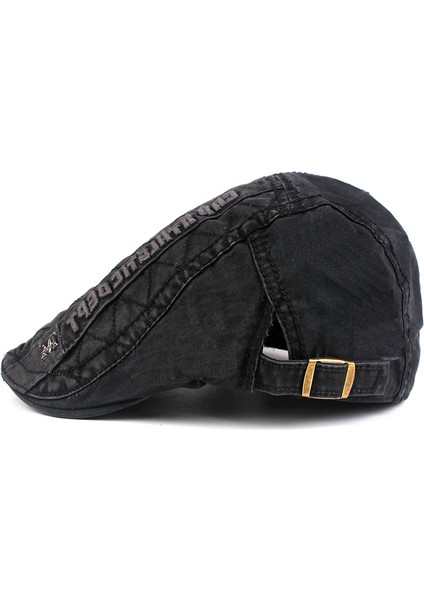 Siyah Moda Erkek Gazeteci Kap Pamuk Bereliler Casquette Şapkalar Erkekler Içın Eşlikler Eş Şapkası Gorras Planas Ayarlanabilir Kapaklar (Yurt Dışından) modelleri