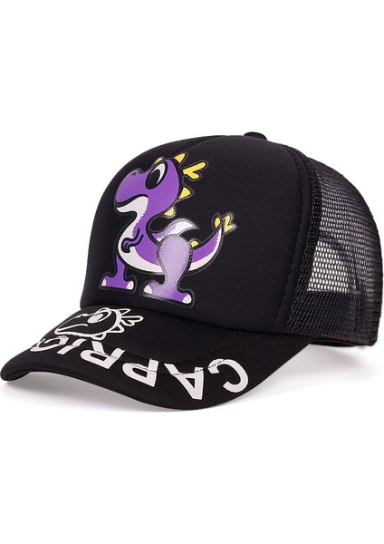Siyah Moda Yaz Çocuk Beyzbol Şapkası Hip-Hop Şapka Ayarlanabilir Erkek ve Kız Karikatür Baskı Şapkalar Nefes Alabilen Örgü Kapaklar Snapback Şapkalar (Yurt Dışından)