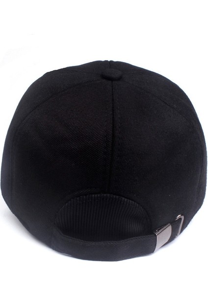 Siyah Kış Erkekler Beyzbol Şapkası Pamuklu Kap Kulak Kapağı Snowcap Snapback Şapka Erkekler Içın Beyzbol Şapkası Kemik Kamyon Şoförü Gorras (Yurt Dışından)