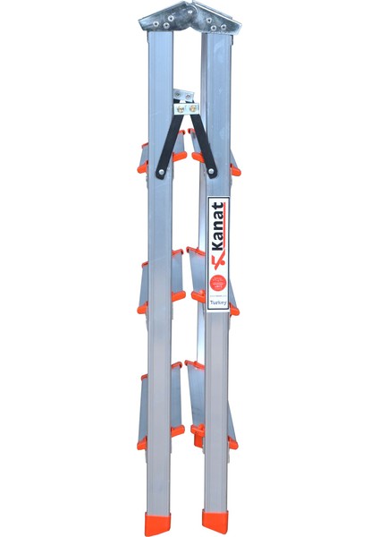 Çift Taraflı Alüminyum Twin Katlanabilir Çok Amaçlı Merdiven 4+4 Basamak