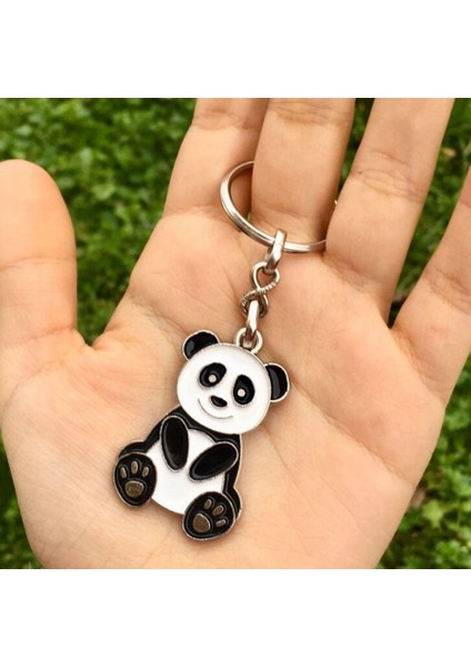 Metal Panda Anahtarlık Panda Çanta Süsü Armağanlik Anahtarlık