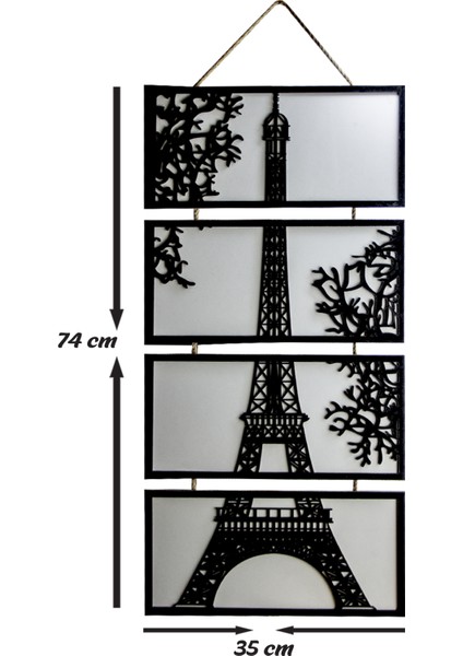 Dekoratif Lux Parçalı Eyfel Tablo