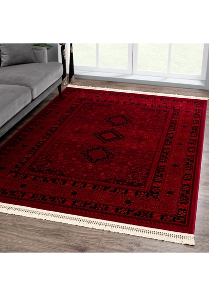 Giza Home Afgan Türkmen Otantik Desenli Dokuma Salon ve Oturma Odası Halısı 2959H 80x150