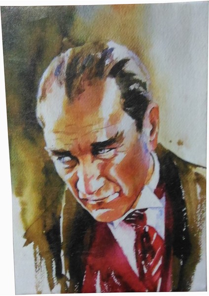 Mustafa Kemal Atatürk Yağlı Boya Dokulu Kanvas Tablo