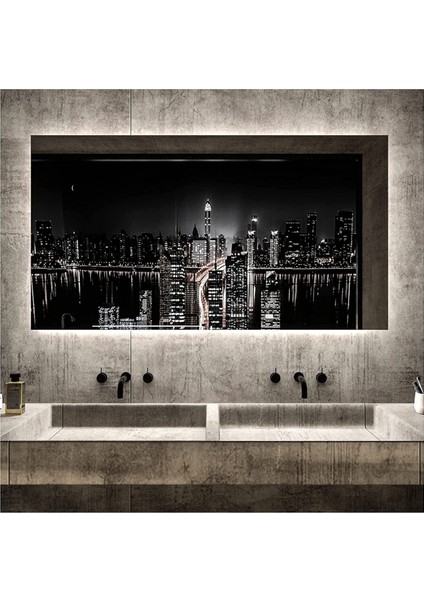 70 x 90 cm Ledli Ayna Dresuar Hol Koridor Duvar Salon Banyo Wc Ofis Çocuk Yatak Odası Boy